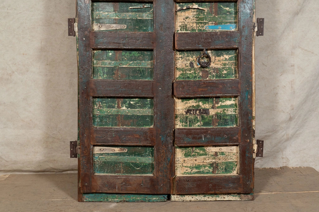 Biscottini Porta portone in legno massello e ferro da interno o da esterno vecchia e antica medievale scorrevole