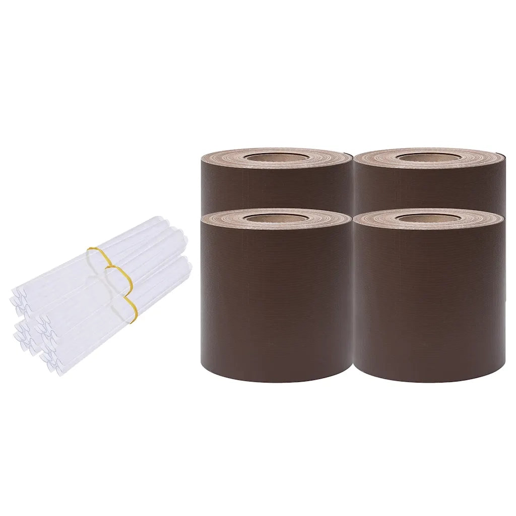 Recinzione Frangivento 4 pz in PVC 35x0,19m Marrone 147863