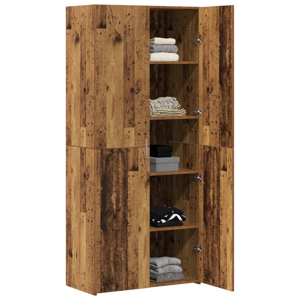 Highboard Legno Invecchiato 40x42.5x185 cm Legno ingegnerizzato