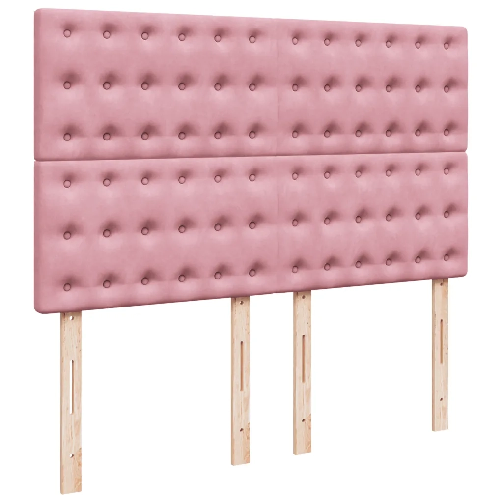 Giroletto a Molle con Materasso Rosa 140x190 cm in Velluto 3290923