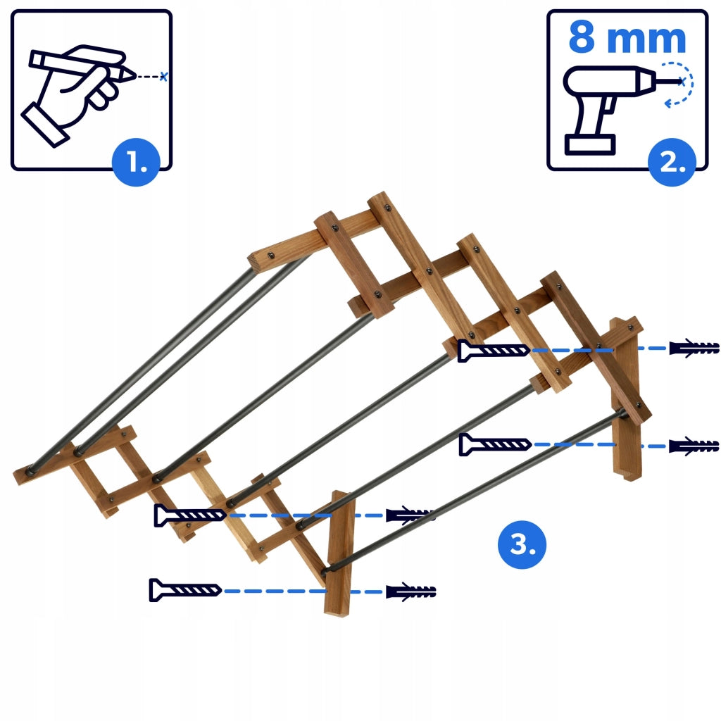 Asciugatrice per bagno KADAX, 85 cm, a parete, a soffietto