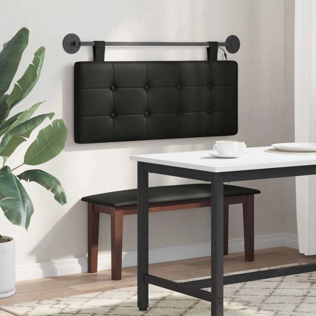 Testiera sospesa Con luce LED Nero Similpelle