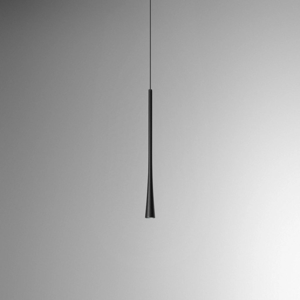 Dafne - Lampada a sospensione nera led 7W 3000K IP20 - Lampada da soffitto led design minimal in alluminio - Alimentatore incluso - L.max 190cm
