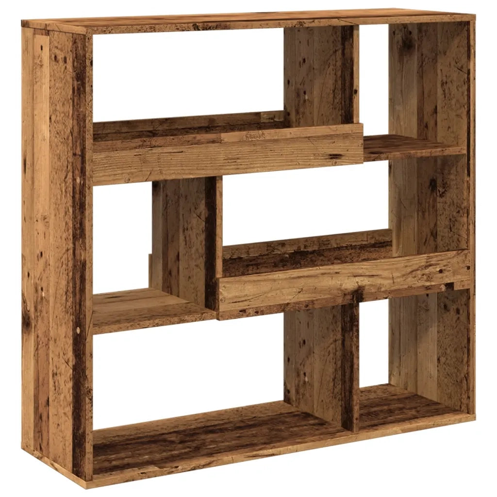 Libreria Divisorio-Scaffale per Libri-Mobile di Stoccaggio Legno Antico 100x33x94,5 cm