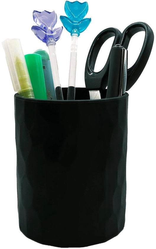 Penne in silicone resistenti all'acqua in stile scandinavo per scrivania, accessori per ufficio multifunzionali per casa, bambini e scuola (nero)