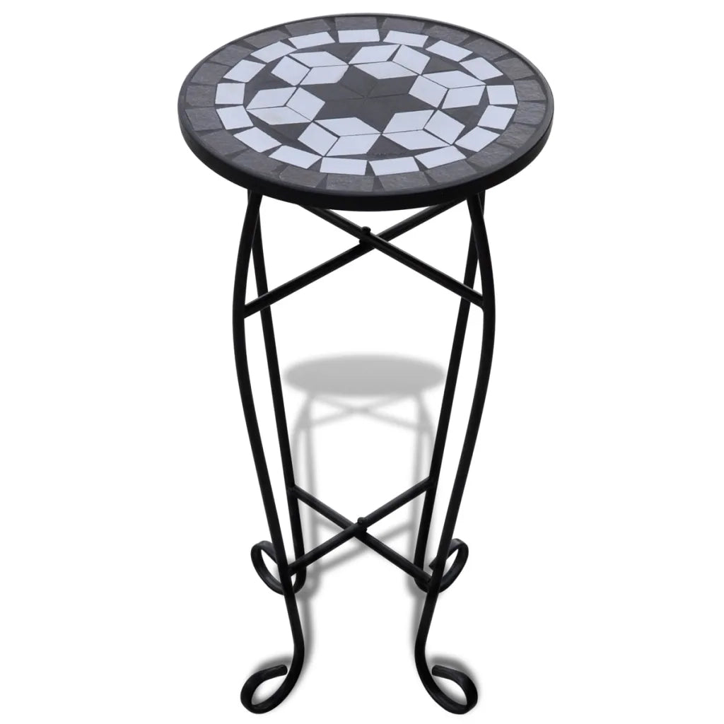 Tavolino Piante Modello Mosaico Bianco e Nero cod mxl 77158
