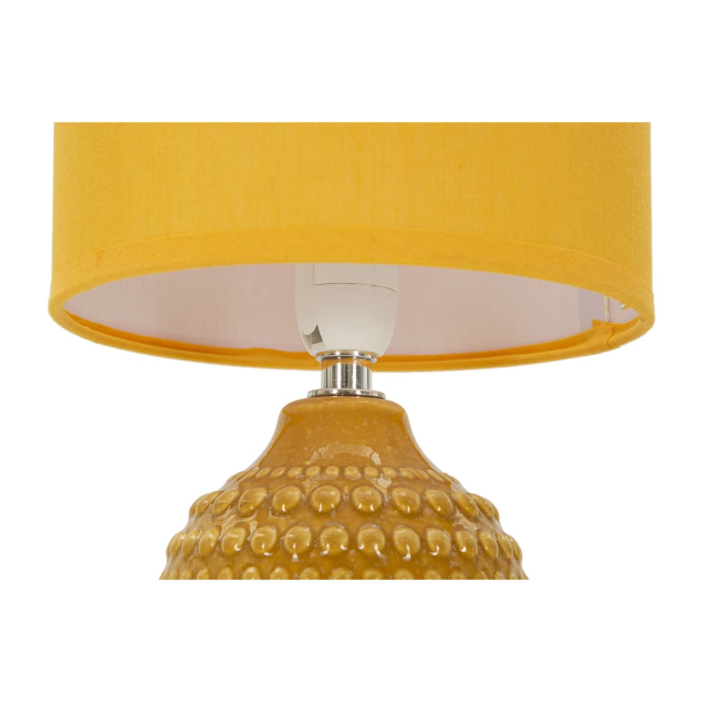 Lampada da Tavolo VKH95, Giallo, Ceramica, 15x15x30,5 cm