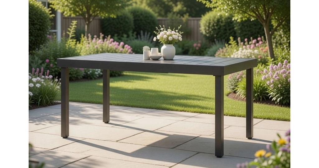 Tavolo Allungabile da Giardino 156/213x95x75 cm Pella in Ferro Antracite