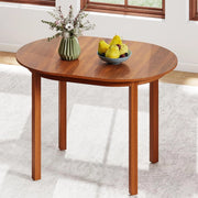 Tavolo da Pranzo Ovale con Ampio Piano del Tavolo e Robuste Gambe in Legno con Piedini Antiscivolo, Tavolino da Caffè per Sala da Pranzo, Salotto, Cucina, 110 x 78 x 77 cm, Noce
