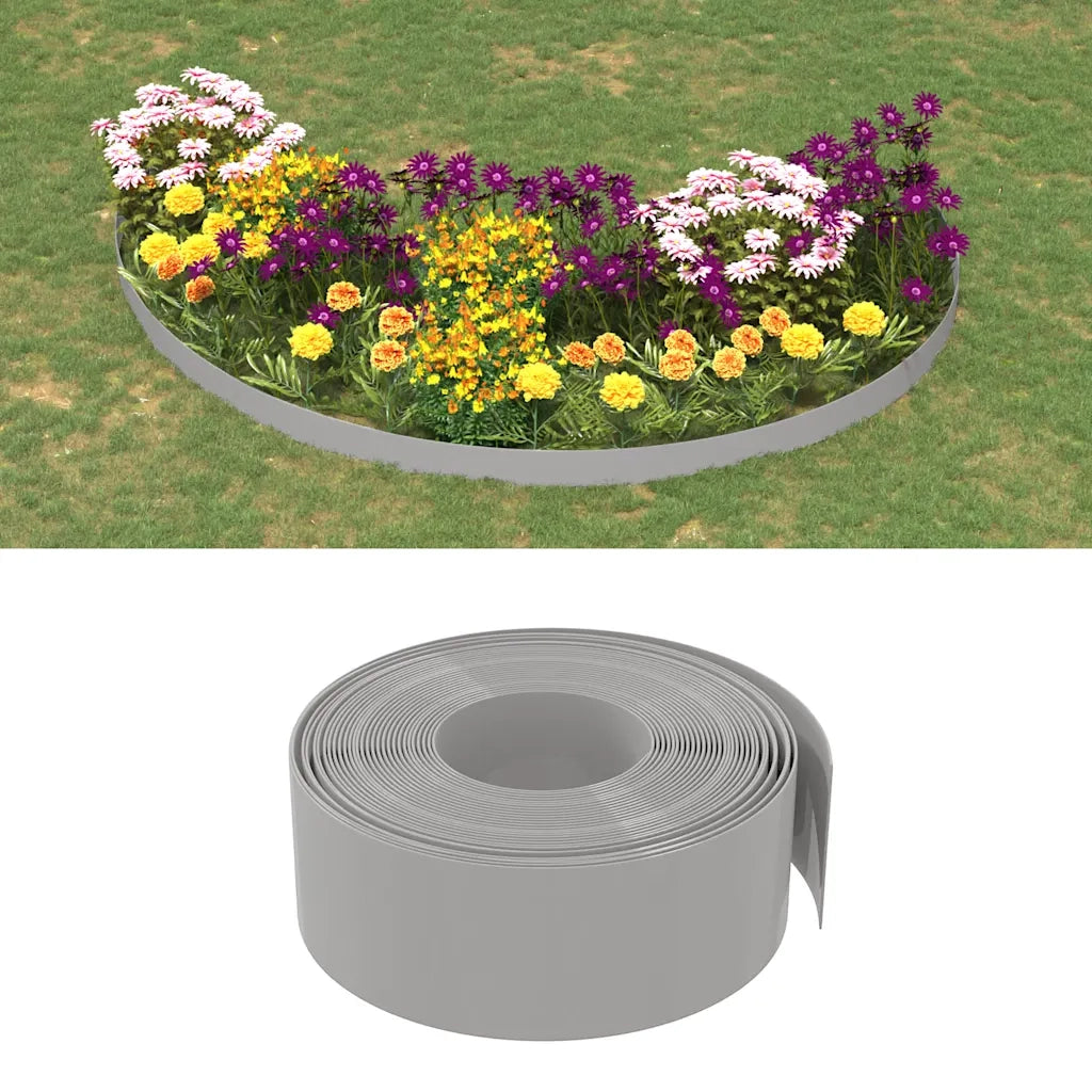 Bordature da Giardino 5 pz Grigie 10 m 20 cm in Polietilenecod mxl 117996