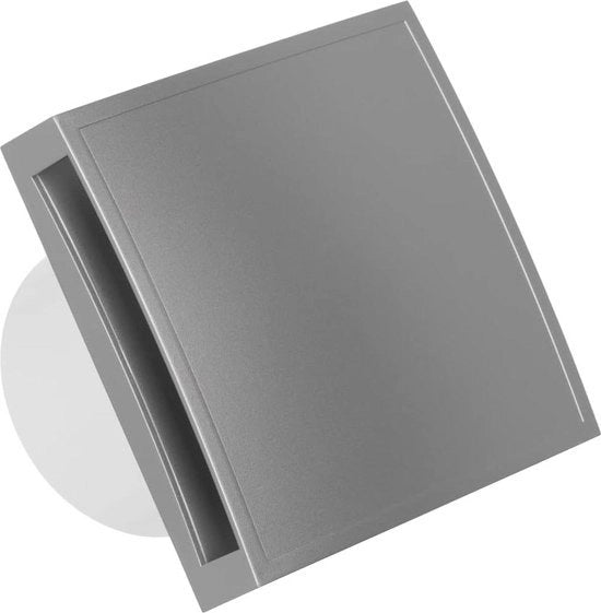 Ventilatore per la stanza da bagno con timer - Argento Ventilatore silenzioso per aspirazione - Ventilatore per muro per cucina garage bagno - Ø 100mm Sistema