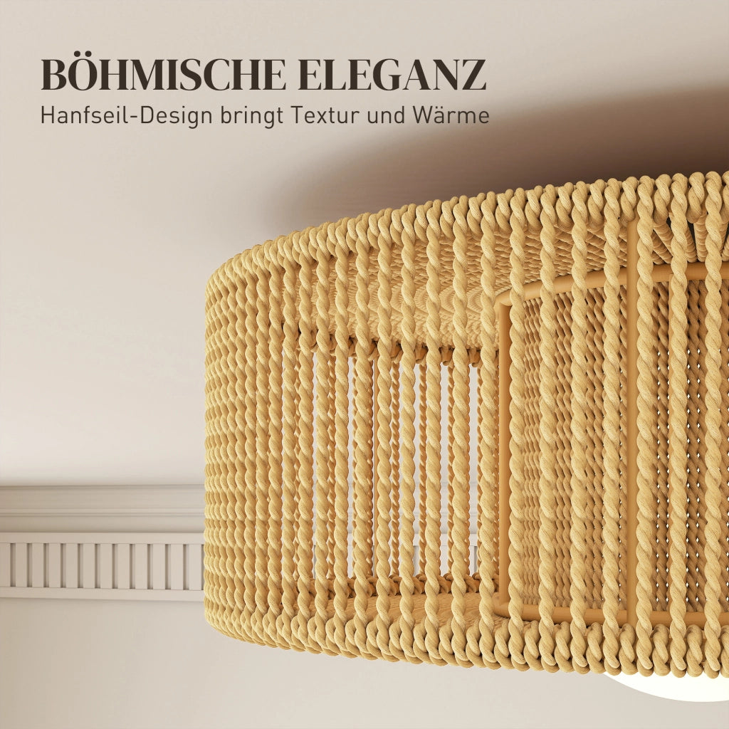 Lampada a sospensione Boho con paralume in corda di canapa ¨C zephmum ¨C G9 LED