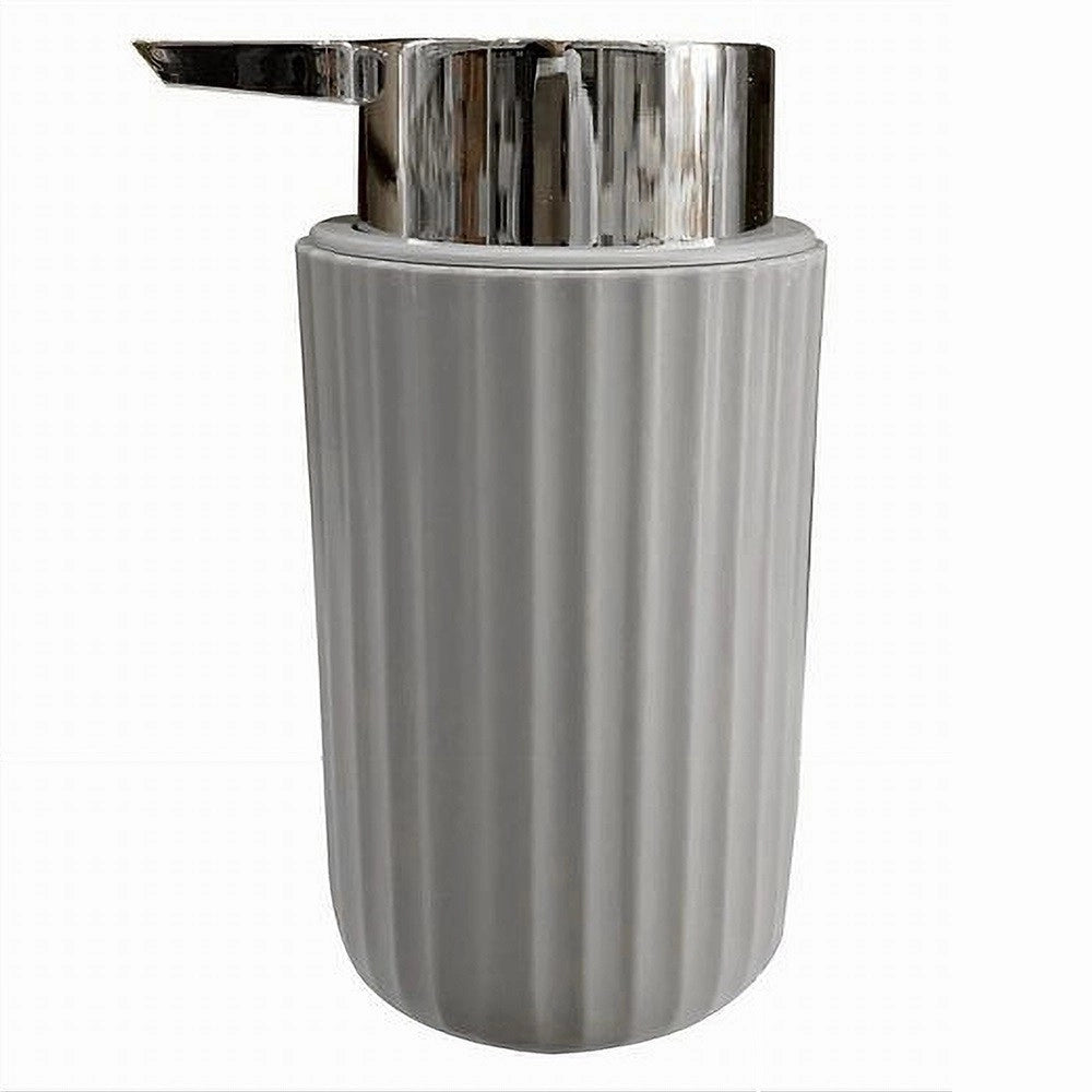 Trade Shop - Dispenser Porta Sapone Liquido Accessori Arredo Bagno Grigio Decoro Plissè 59089 -