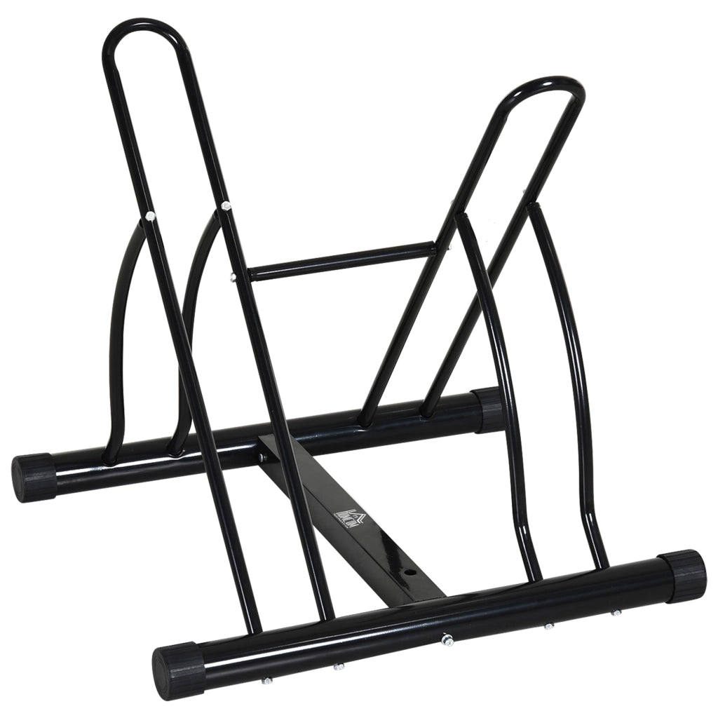 Portabiciclette da Terra per 2 Bici ¨C Zephmum ¨C Acciaio Nero 60x54x57cm