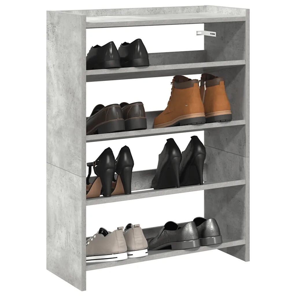 Scarpiera-Scaffale per scarpe Grigio Cemento 60x25x81 cm in Legno Multistrato