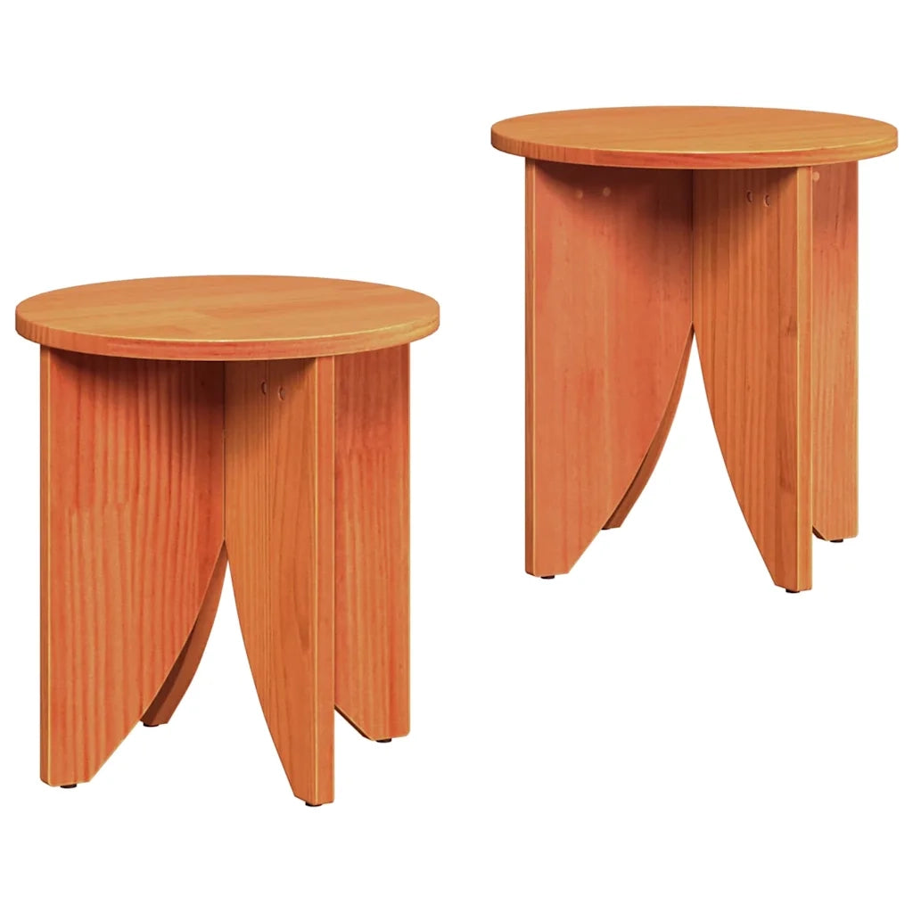 vidaXL Tavolino da salotto 2 pcs Cera marrone 41,5 x 41,5 x 44 cm