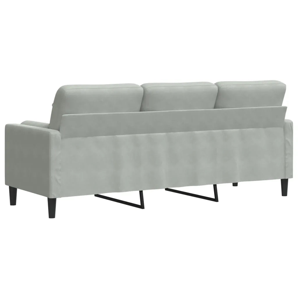Divano a 3 Posti con Cuscini-Sofa 3 Posti con Cuscini Grigio Chiaro 180 cm in Velluto 574643