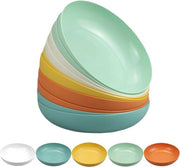Set di piatti in plastica da 10 pezzi, 14,5 cm, piatti in plastica riciclabili, set di piatti indeformabile per pasta, insalata, torta, snack ecc. (5 colori)