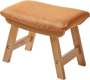 Sedia a treppa in legno con coperchio rimovibile - adatta per camera da letto, soggiorno e cucina - 4 gambe in betulla (piede naturale + cuscino arancione) sedia pieghevole