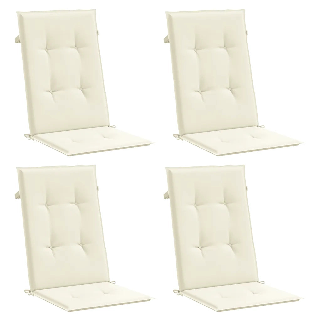 Cuscini per Sedie 4 pz Crema 120x50x2 cm in Tessuto 43182