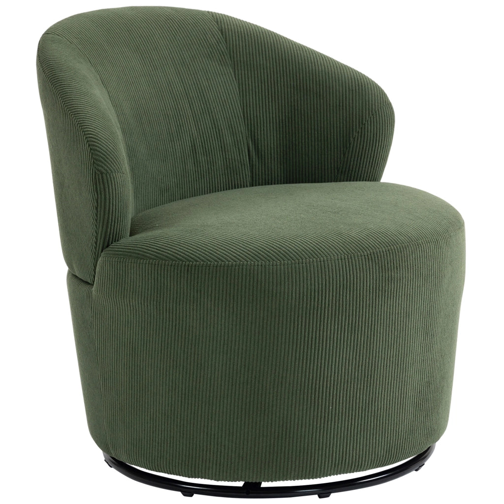 Poltrona girevole moderna 360¡ã ¨C Xylo ¨C tessuto verde con base rotonda