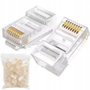Connettori RJ45 Cat.6 – 100 Pezzi | 8P8C UTP | Compatibile con Router, Switch, Patch Panel