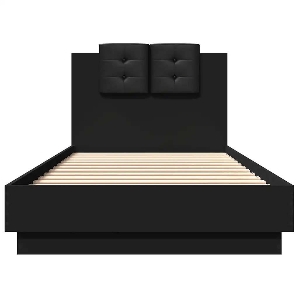 Giroletto con Testiera Nero 100x200 cm in Legno Multistrato 3209934