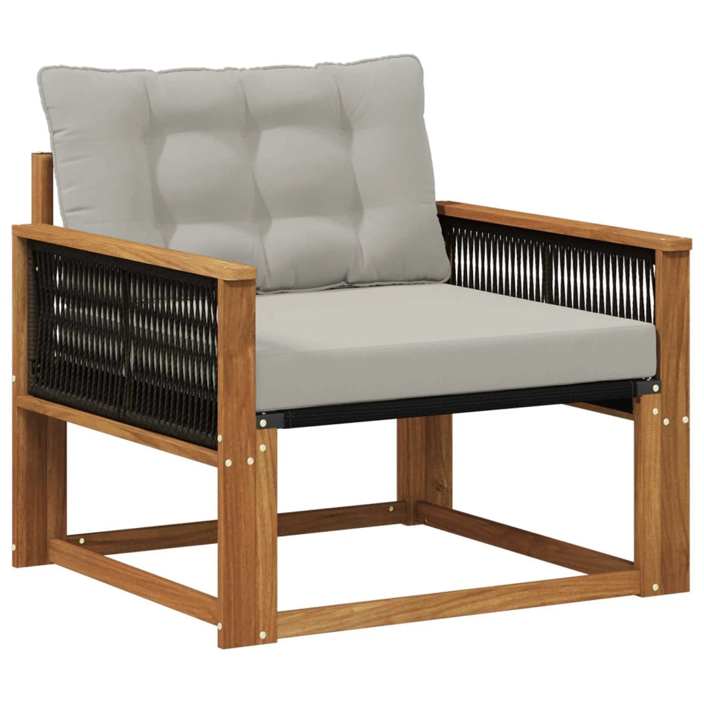 Set di divani da esterno-Sofa da giardino Legno di Acacia Massello e Textilene 755640