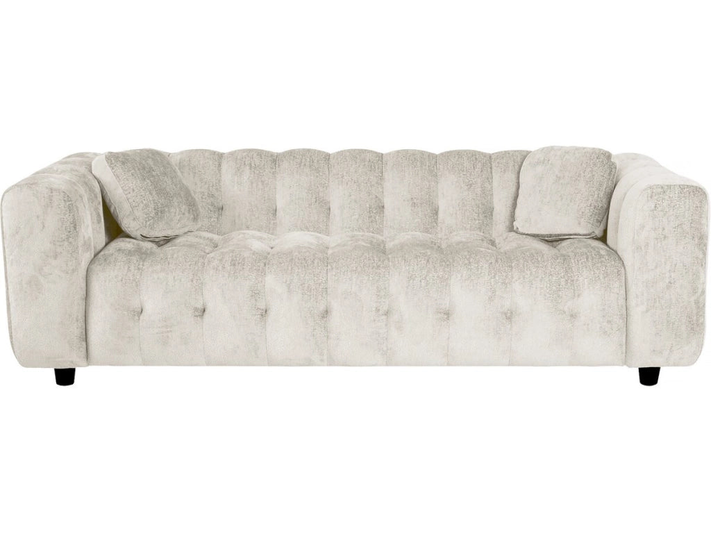 Divano dritto "Vendome" in tessuto ciniglia - 3 posti - Beige