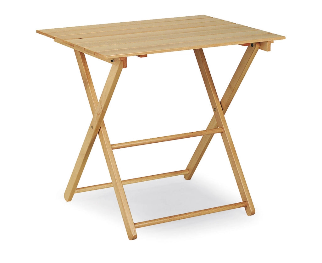 Tavolo Pieghevole Salvaspazio da Giardino 60x80x72 cm Garden in Legno Verniciato Naturale