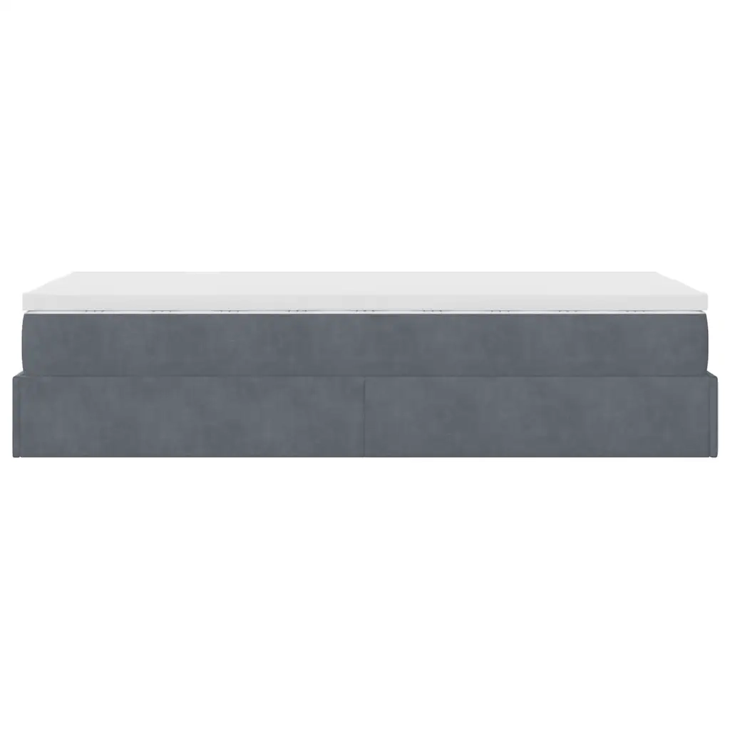 Struttura Letto Pouf con Materasso 180x200 cm in Velluto 3311148