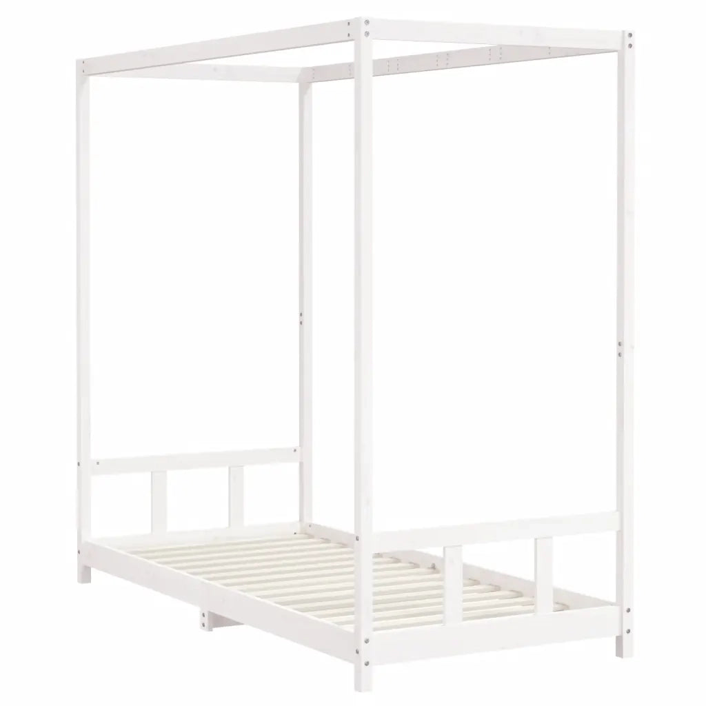 Giroletto per Bambini Bianco 90x200cm in Legno Massello di Pino