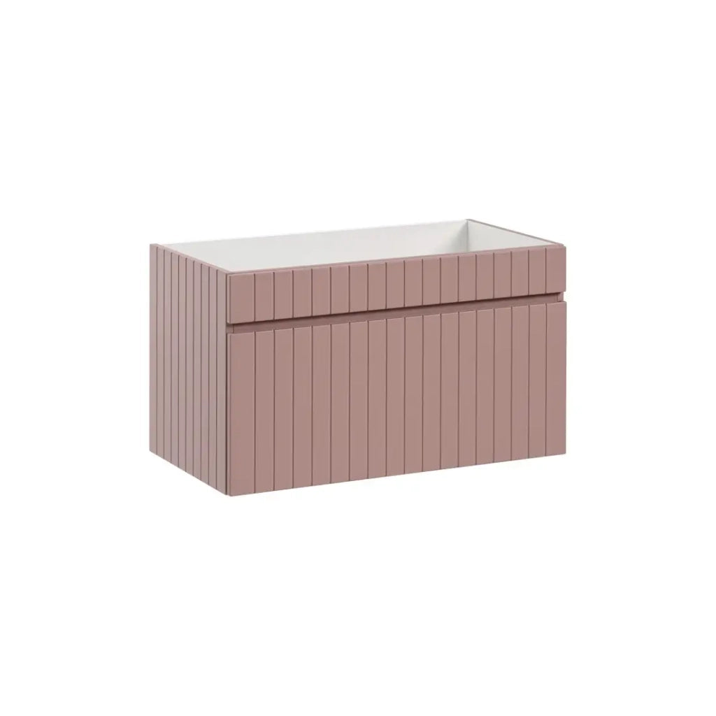 Mobile sottolavabo ICON 80 cm - 1 cassetto - Rosa cipria - Sospeso - Stile moderno
