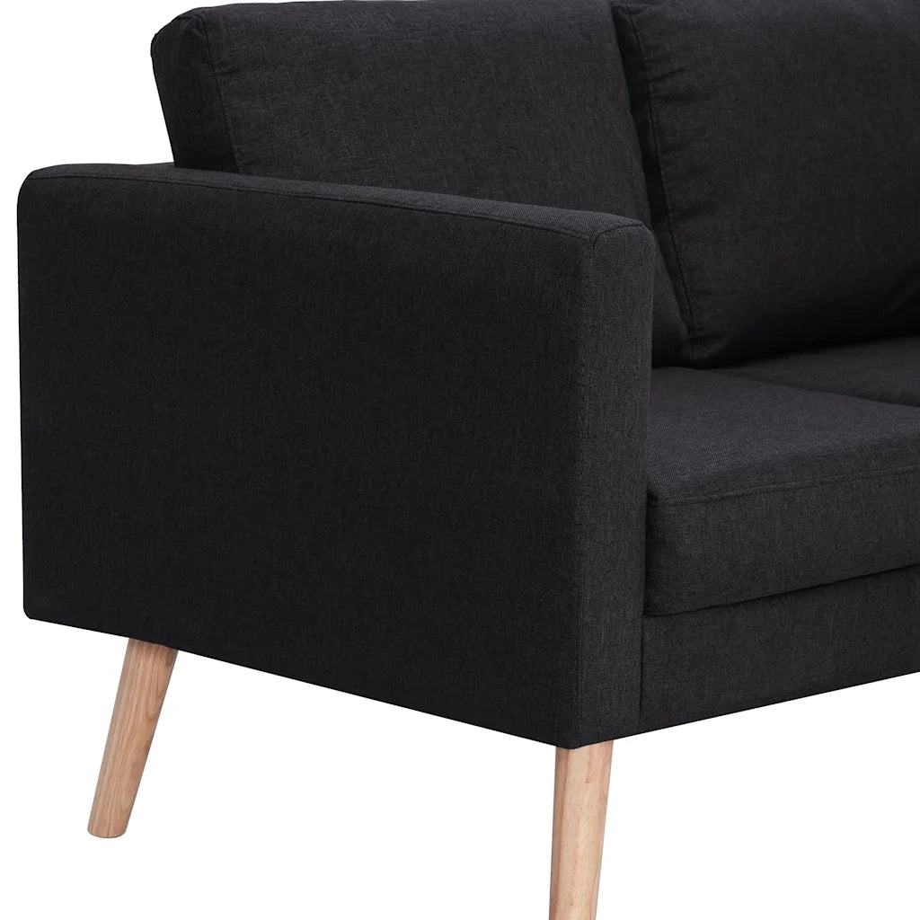 Divano | Divano da soggiorno | Sofa a 3 Posti in Tessuto Nero