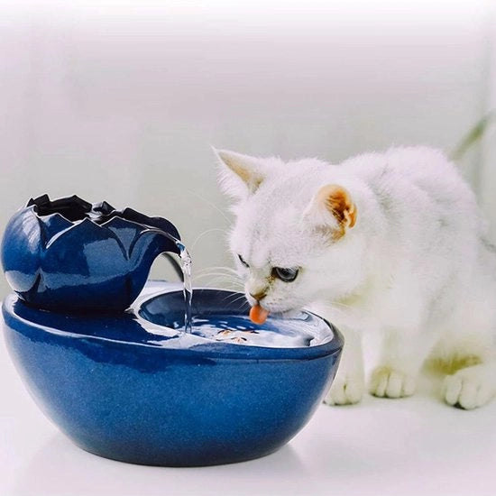 Fonte per animali in ceramica - Sistema di circolazione automatico dell'acqua