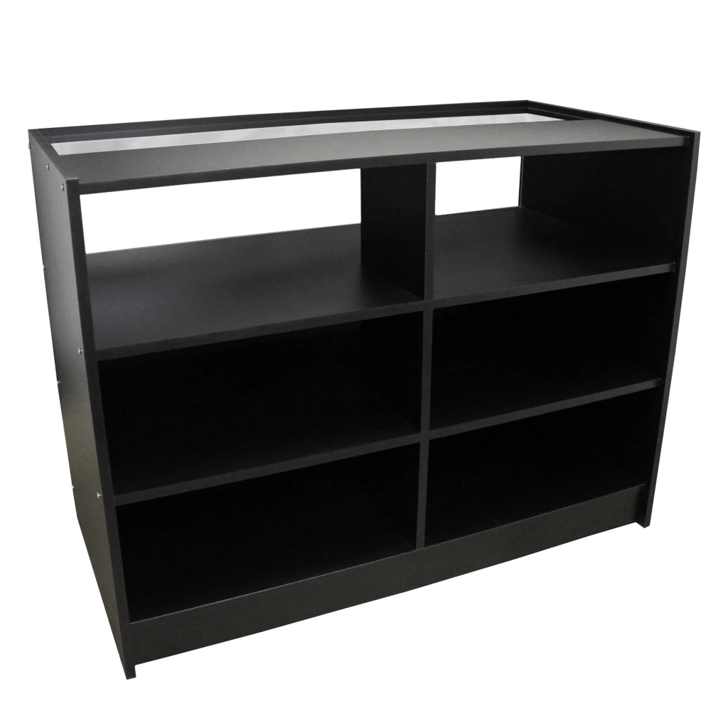 Bancone B1200 Nero da Negozio e Reception Elegante Solido Robusto con Ripiani