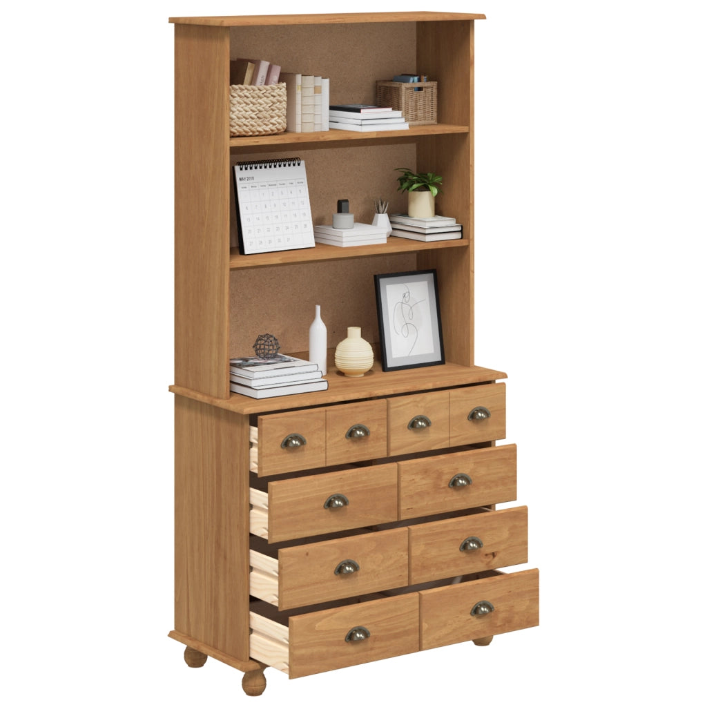 Hutch  'ASKIM'Miele bruno 91x40x183 cm Legno massello di pino