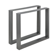 Set di 2 Gambe Rettangolari 'Makers' in Acciaio per Mobili Fai da Te (LxA) 80 x 72 cm - Grigio [en.casa]