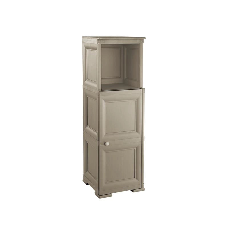 MOBILE CONTENITORE SOGGIORNO 3 MODULI TALPA 40X43X125 CM CON ANTA EFFETTO LEGNO E VANI A GIORNO – MOBILE PORTAOGGETTI PER INGRESSO E ZONA LIVING