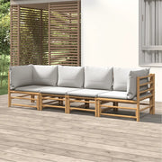 Set Salotto da Giardino 4pz con Cuscini Grigio Chiaro BambÃ¹cod mxl 124223