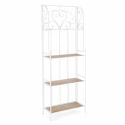 Scaffale in Metallo Bianco con 4 Piani in MDF Stile Romantico - GUSE