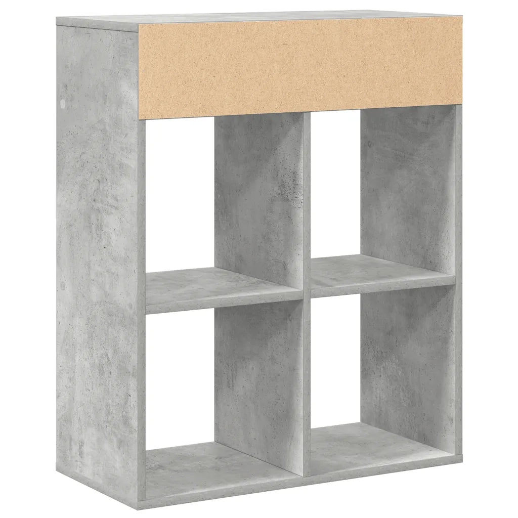 Libreria Grigio Cemento 66x31x80 cm in Legno Multistrato 860295