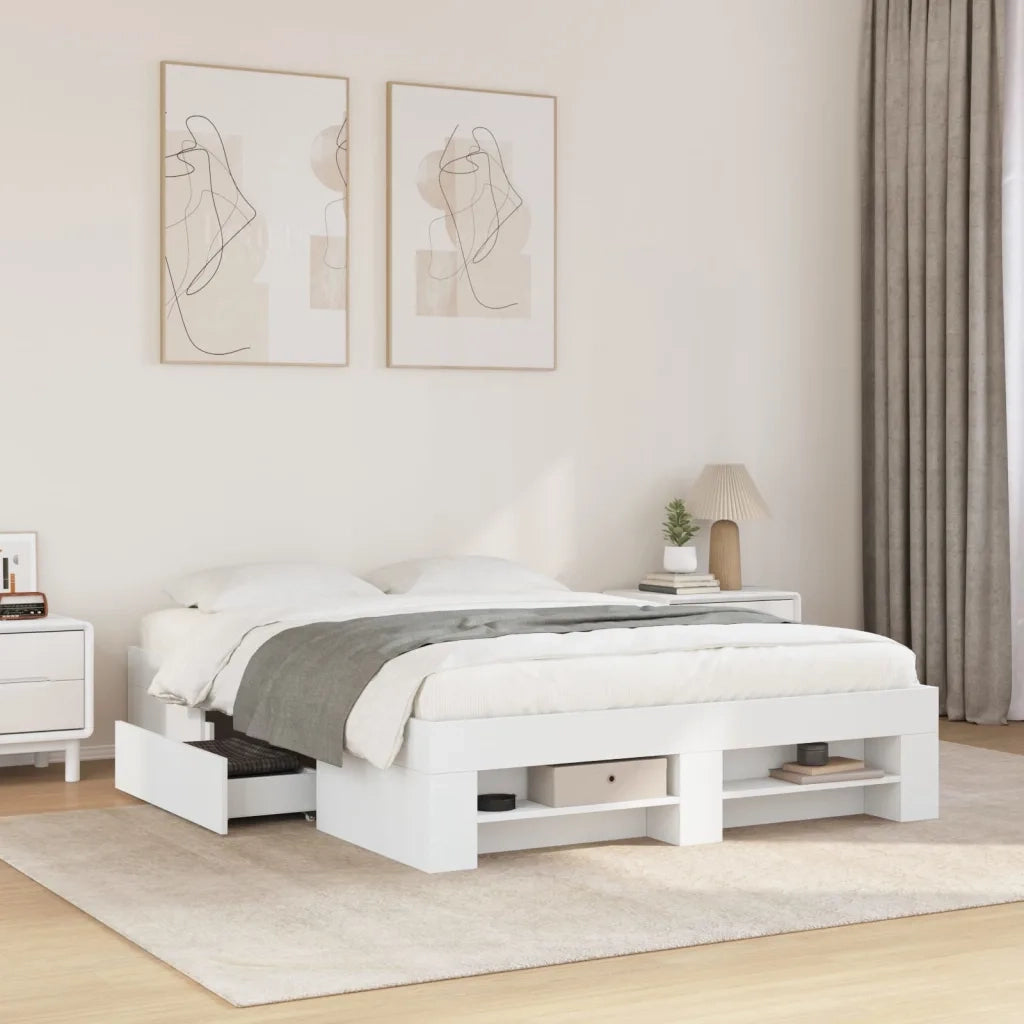 vidaXL Giroletto Bianco 140x200 cm in Legno Multistrato