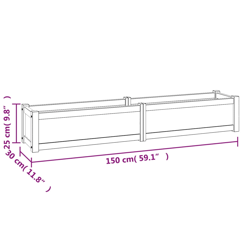 Letto Giardino Rialzato 150x30x25 cm Legno Massello di Teak 362659