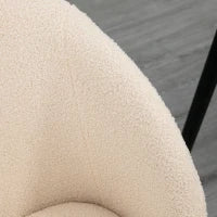 Set di 2 Sedie da Pranzo con Schienale in Tessuto Effetto Lana, Gambe in Acciaio, 55 x 62 x 80 cm, Beige e Nero
