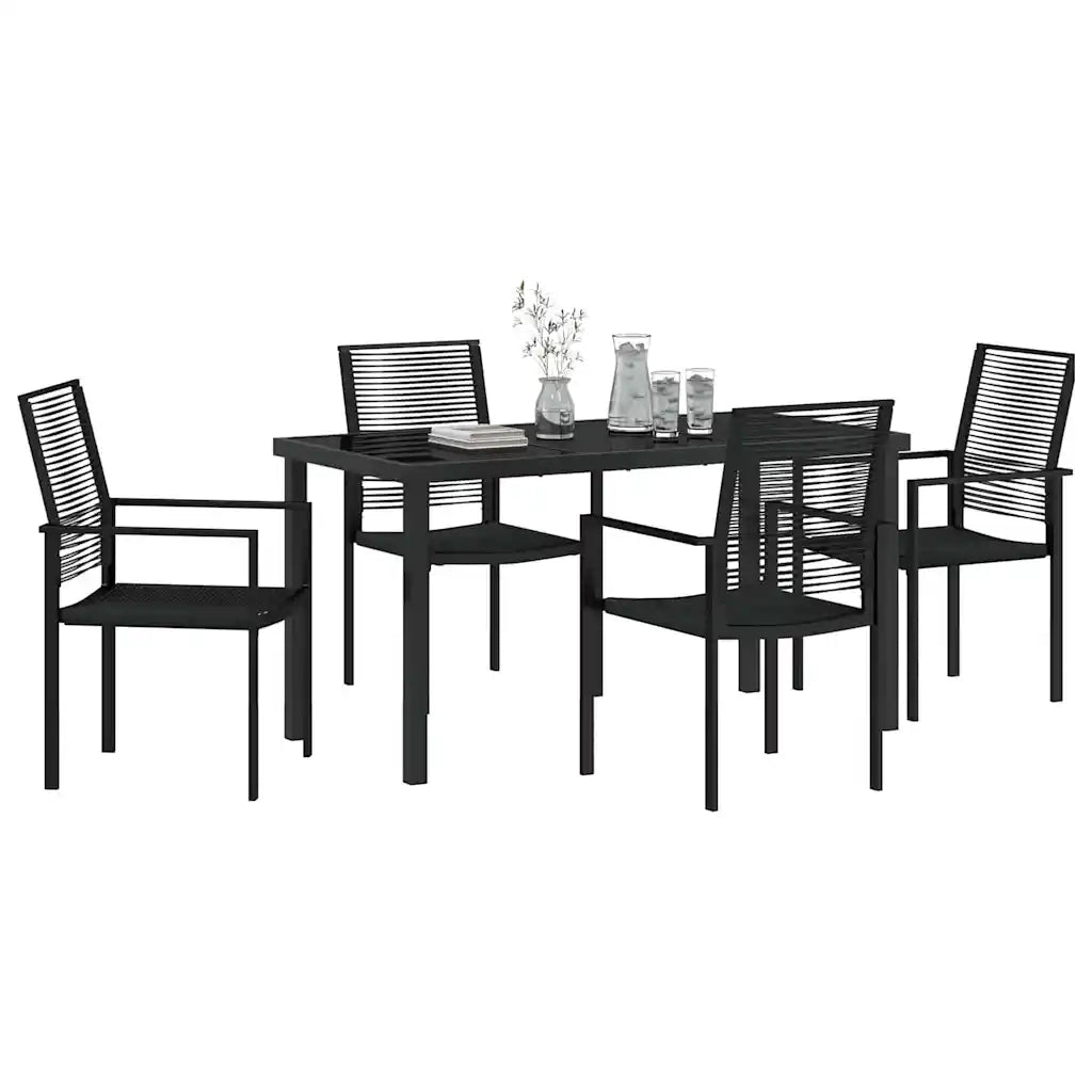 Set da Pranzo per Giardino 5 pcs Nero 3379165
