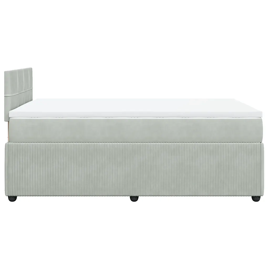 Giroletto a Molle con Materasso Grigio Chiaro 120x190cm Velluto 3287686