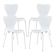Set di 4 Sedie da Sala Essunga Impilabili - Bianco [en.casa]
