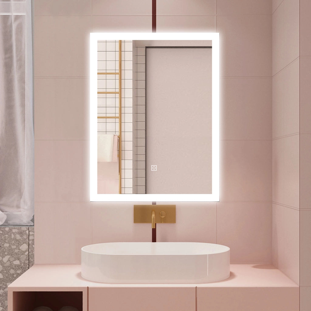 AICA Specchio da bagno  50 x 70 cm, dimmerabile, Funzione Memoria, antiappannamento, 3 colori