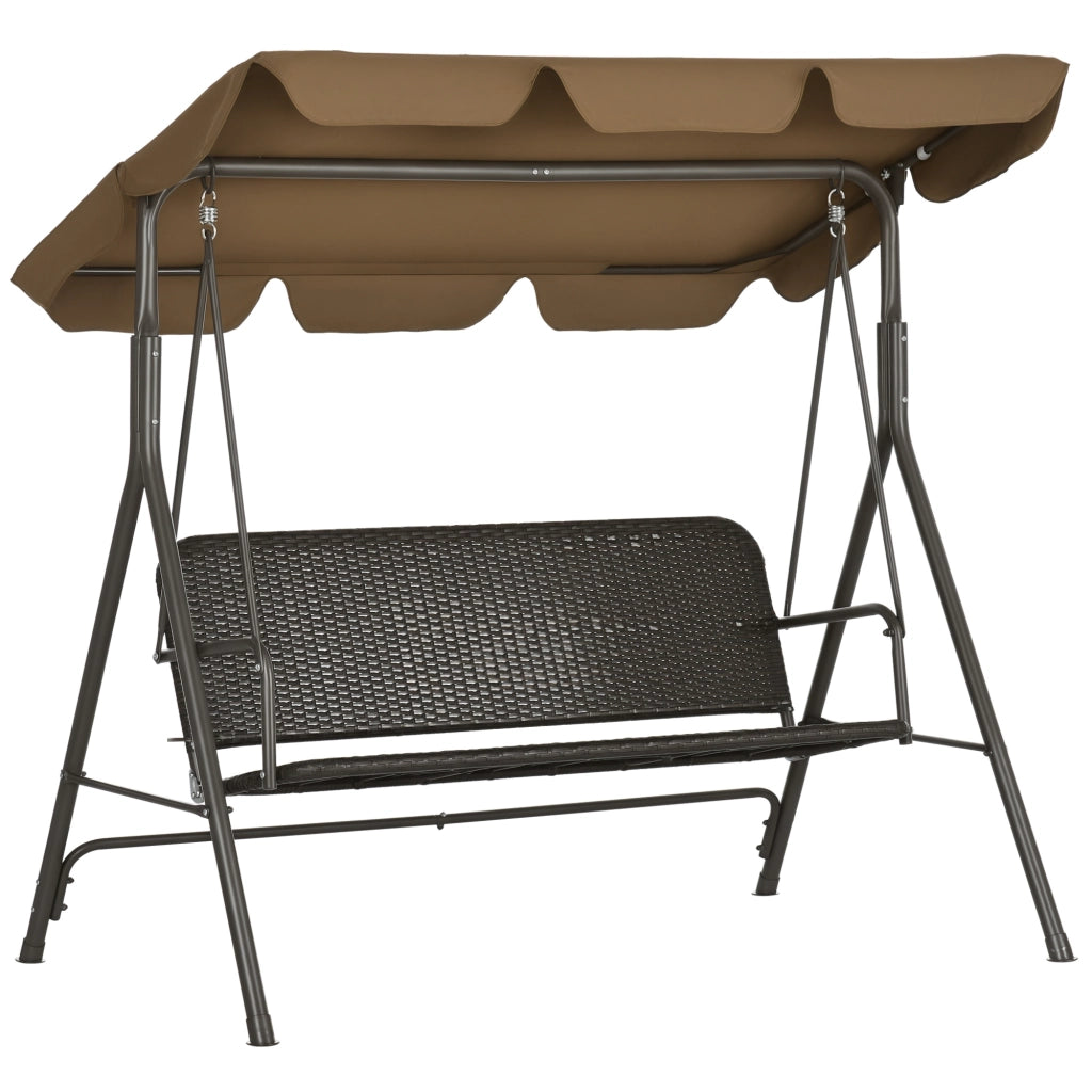 Divano a Dondolo da Giardino 3 Posti ¨C Zephmum ¨C Rattan PE Grigio 167x112x153 cm